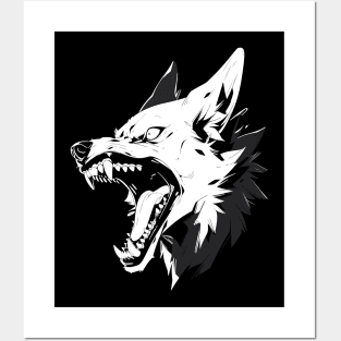 Wolf Dog Anime Japanese Animal Posters and Art